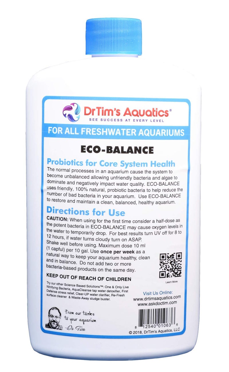 DrTim's Aquatics Dr.Timâ€™s Aquatics Freshwater Eco-Balance Probiotic Bacteria â€“ For Freshwater Aquaria, Fish Tanks, Aquariums â€“ Blocks Unfriendly Bacteria, Promotes Optimal Water Quality â€“ 100% Natural â€“ 480 Gallons - Image 2